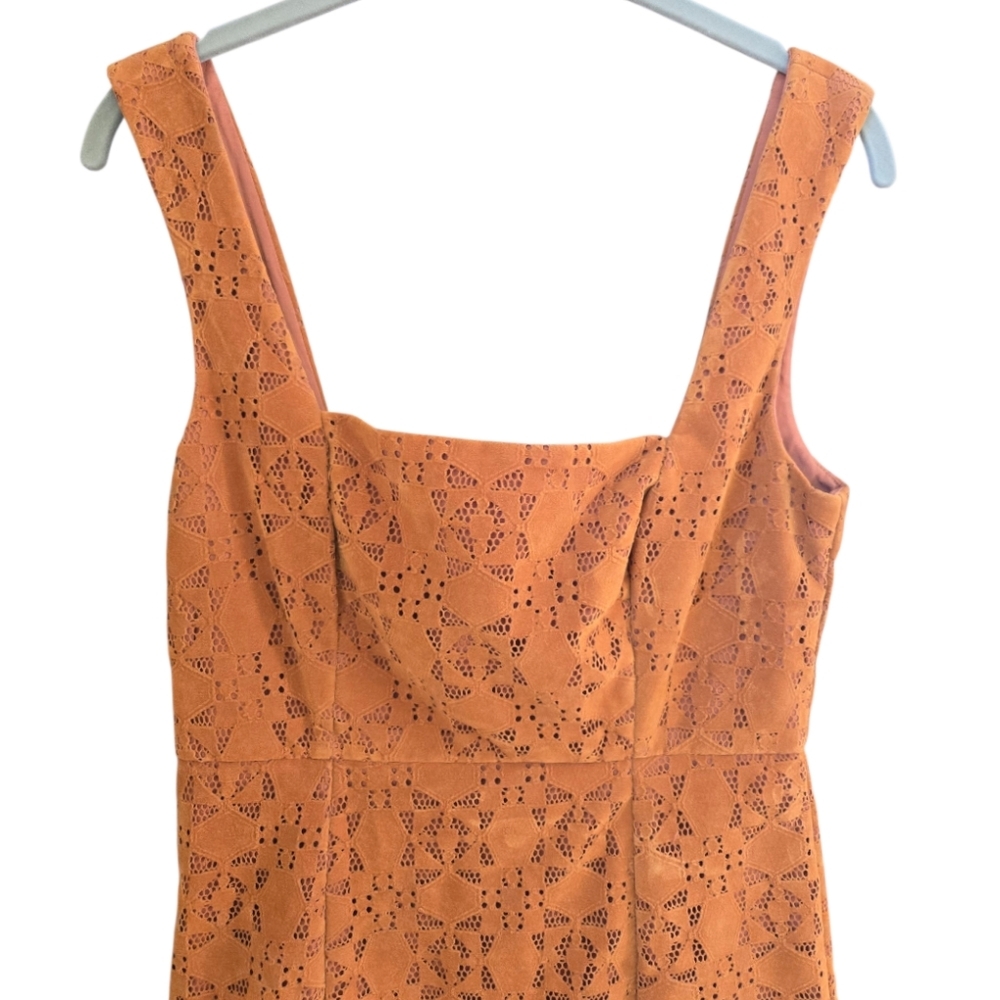 NWT Anthropologie Maeve Faux Suede Shift Dress Size 2 Copper Brown MSRP $170 - Picture 9 of 13